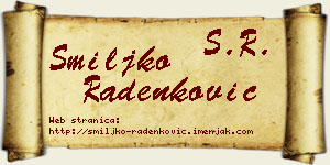 Smiljko Radenković vizit kartica